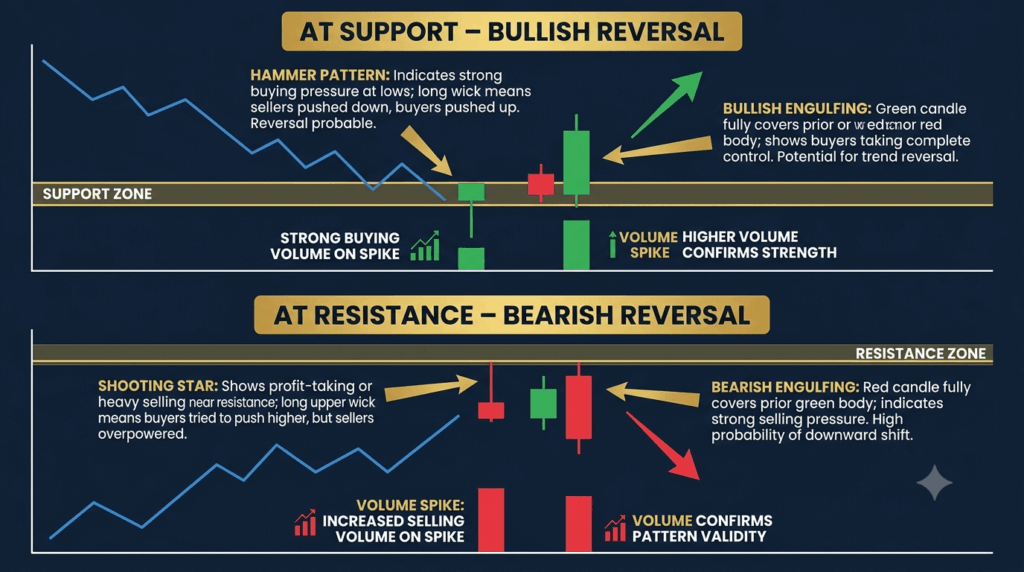 Five key technical analysis tools for NGX stocks – support/resistance, moving averages, volume, RSI, candlestick patterns