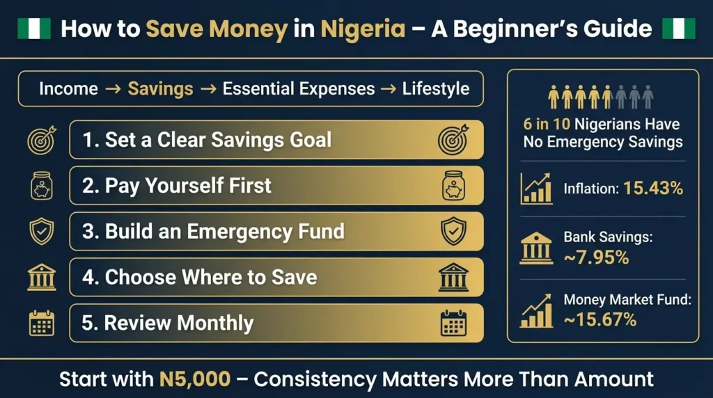 How to Save Money in Nigeria – Beginner's Guide Infographic